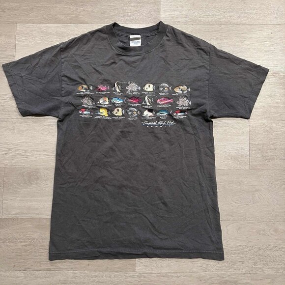 AAA Style Apparel Hawaii Double Sided Tropical Reef Fish Graphic Tee - Picture 1 of 5